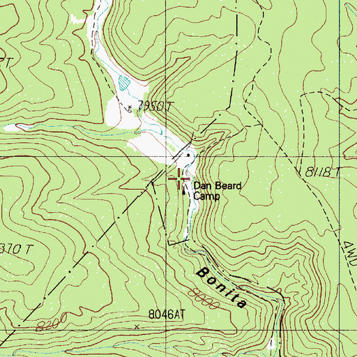 Topographic Map of Dan Beard Trail Camp, NM