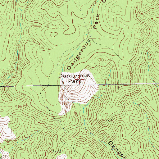 Topographic Map of Dangerous Park, NM