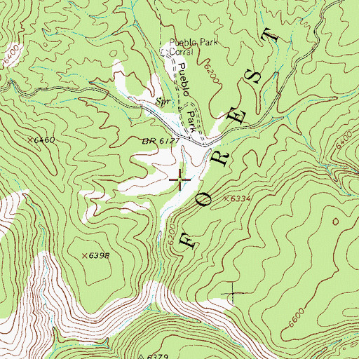 Topographic Map of Dangerous Park Canyon, NM