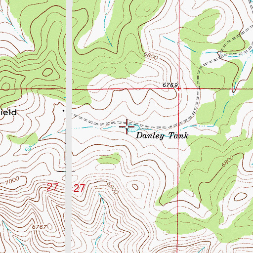 Topographic Map of Danley Tank, NM