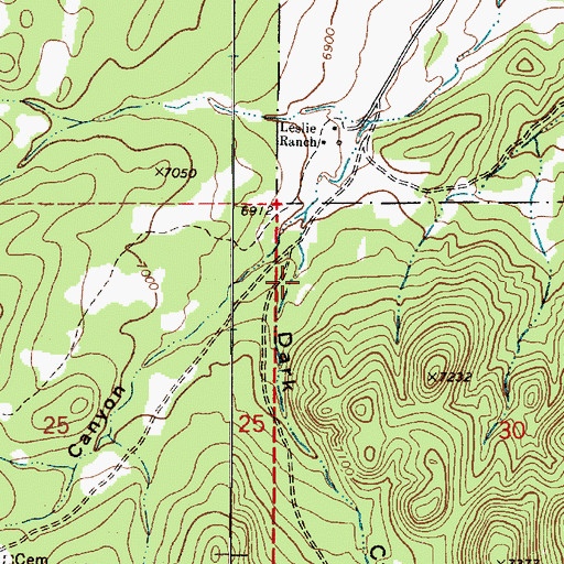 Topographic Map of Dark Canyon, NM