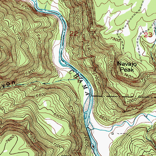 Topographic Map of Dark Canyon, NM