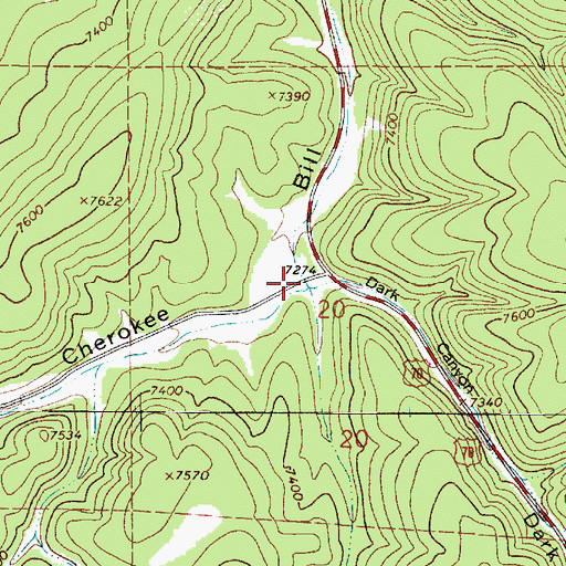 Topographic Map of Dark Canyon, NM