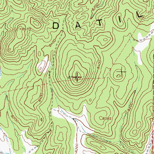 Topographic Map of Datil Mountains, NM