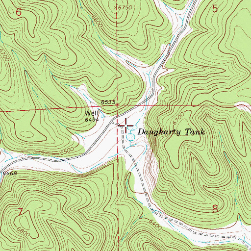 Topographic Map of Daugharty Tank, NM