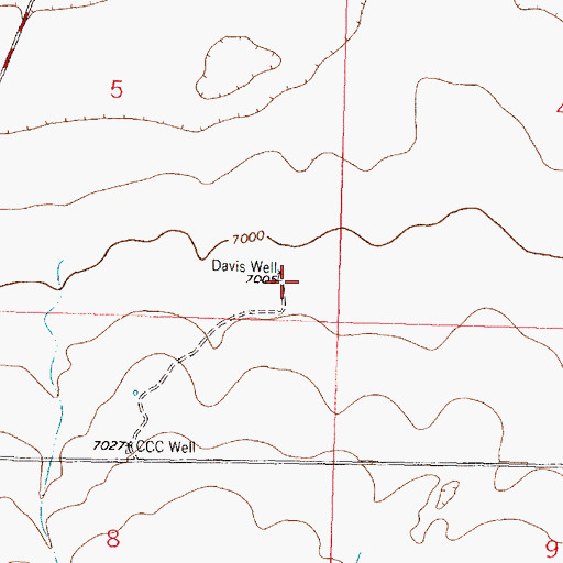 Topographic Map of Davis Well, NM
