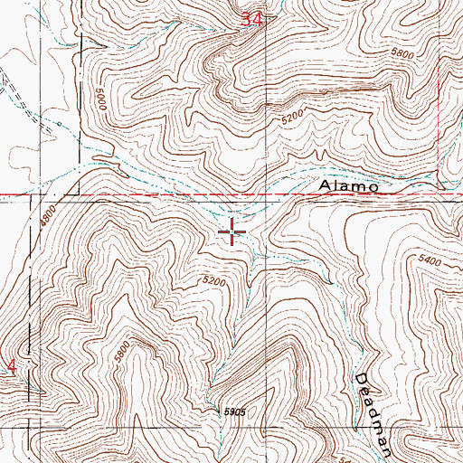 Topographic Map of Deadman Canyon, NM
