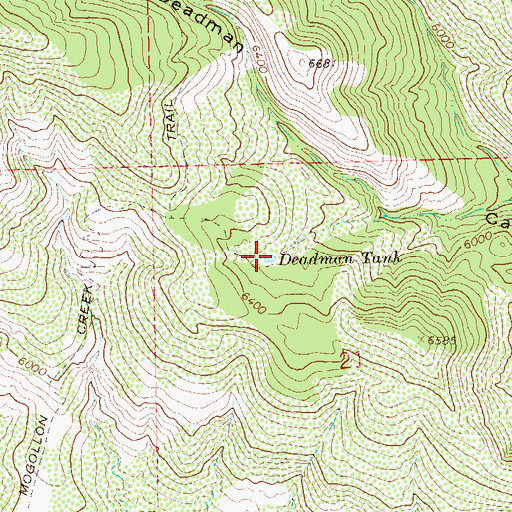 Topographic Map of Deadman Tank, NM