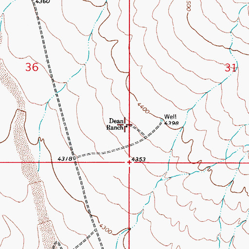 Topographic Map of Dean Ranch, NM