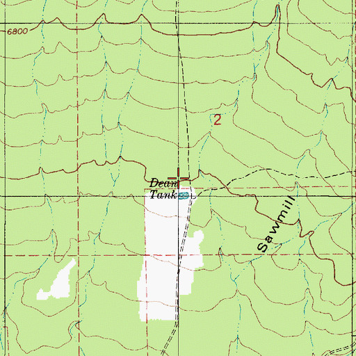 Topographic Map of Dean Ranch, NM