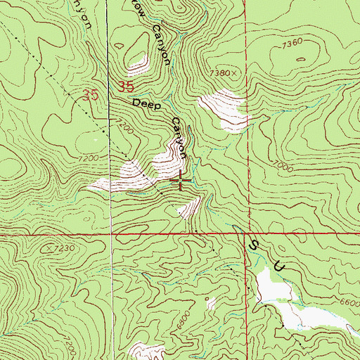 Topographic Map of Deep Canyon, NM