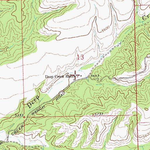 Topographic Map of Deep Creek Ranch, NM