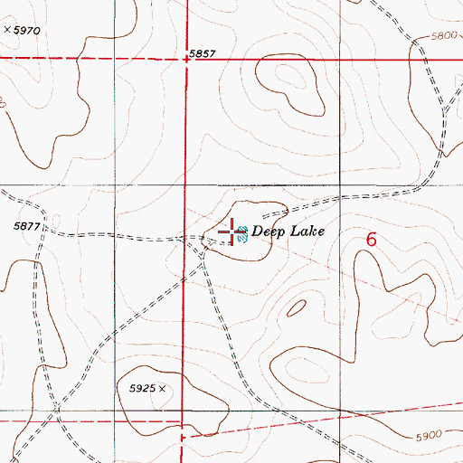Topographic Map of Deep Lake, NM