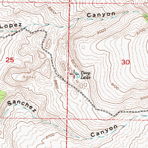 Topographic Map of Deep Lake, NM