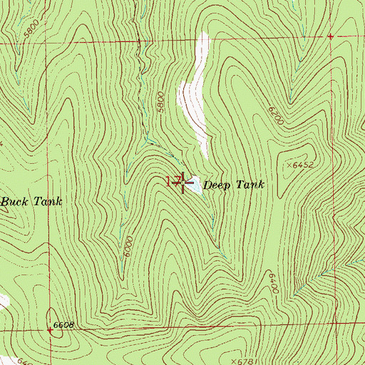 Topographic Map of Deep Tank, NM