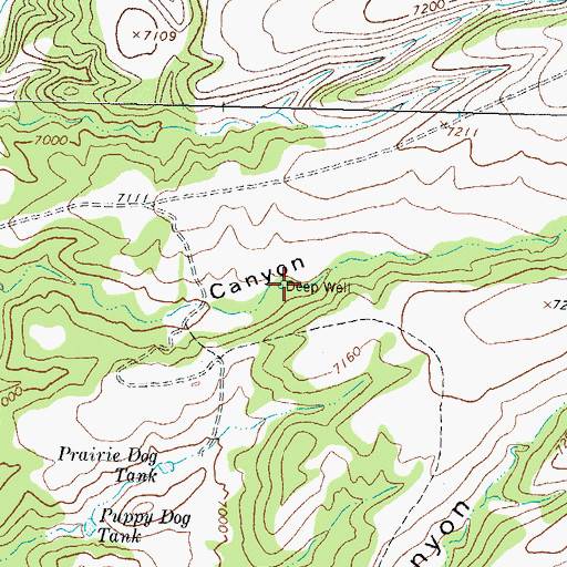 Topographic Map of Deep Well, NM