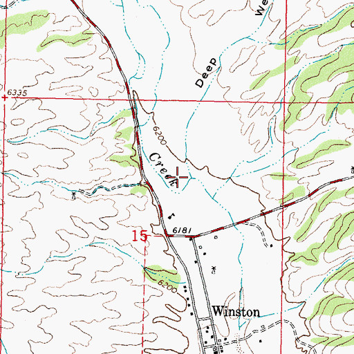 Topographic Map of Deep Well Canyon, NM