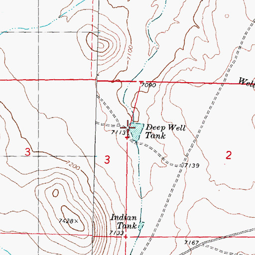 Topographic Map of Deep Well Tank, NM