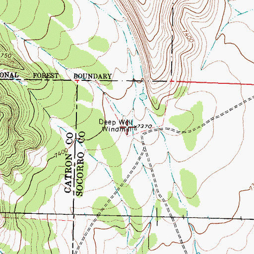Topographic Map of Deep Well Windmill, NM