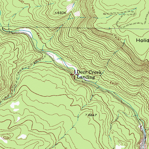 Topographic Map of Deer Creek Landing, NM