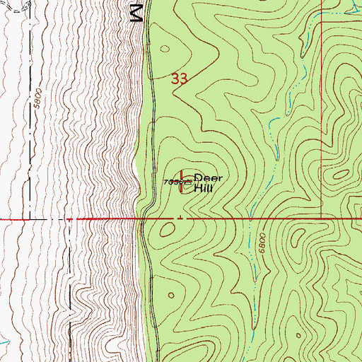 Topographic Map of Deer Hill, NM