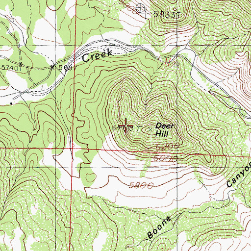 Topographic Map of Deer Hill, NM