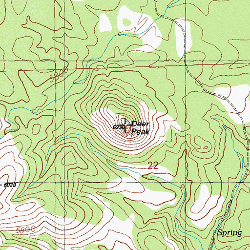 Topographic Map of Deer Peak, NM