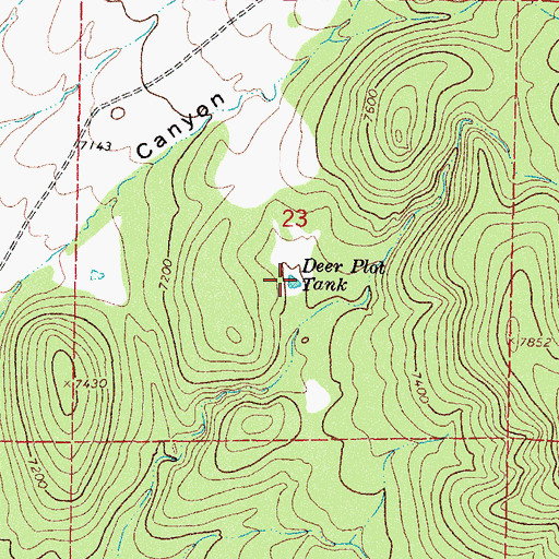 Topographic Map of Deer Plot Tank, NM