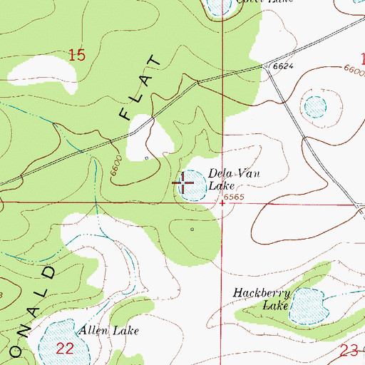 Topographic Map of Dela Van Lake, NM