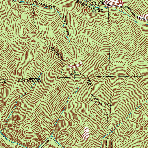 Topographic Map of Deloche Trail, NM