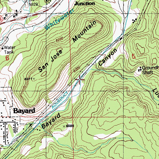 Topographic Map of Denver Shaft, NM
