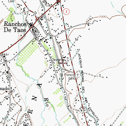 Topographic Map of Descariso Cemetery, NM