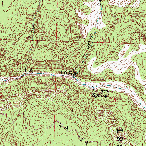 Topographic Map of Devils Canyon, NM