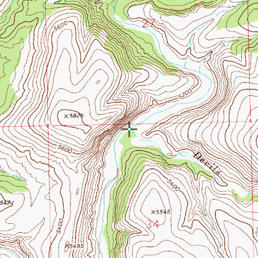 Topographic Map of Devils Creek, NM