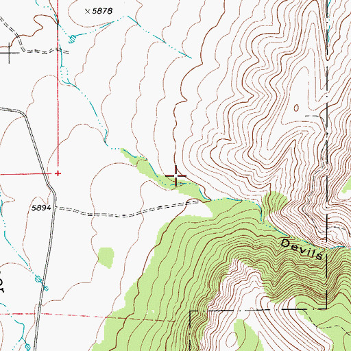 Topographic Map of Devils Den Canyon, NM