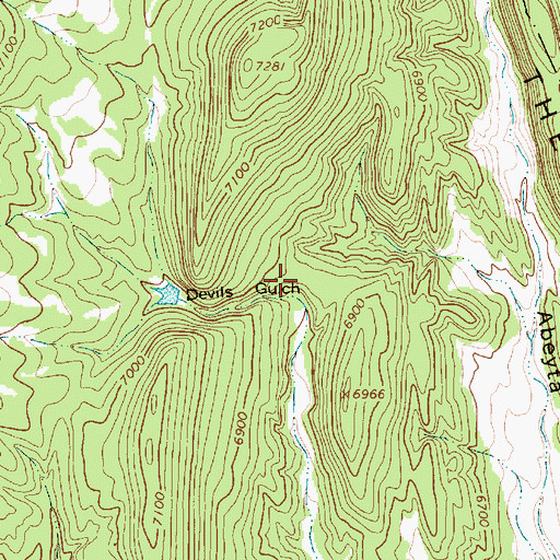 Topographic Map of Devils Gulch, NM