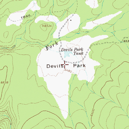 Topographic Map of Devils Park, NM
