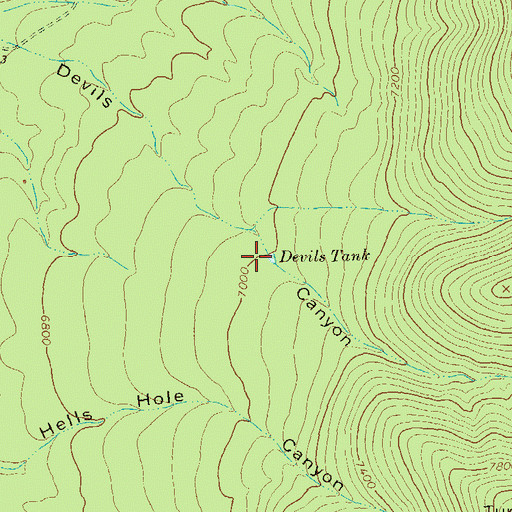 Topographic Map of Devils Tank, NM