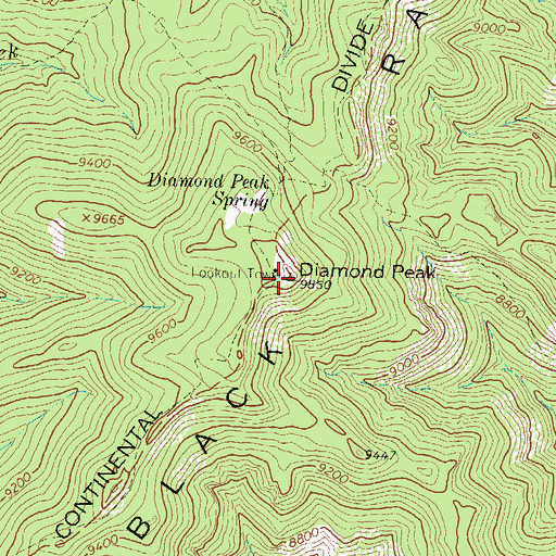 Topographic Map of Diamond Peak, NM