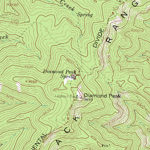 Topographic Map of Diamond Peak Spring, NM