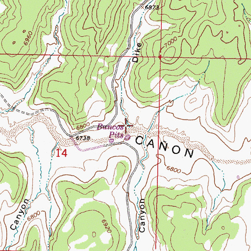 Topographic Map of Dike Canyon, NM