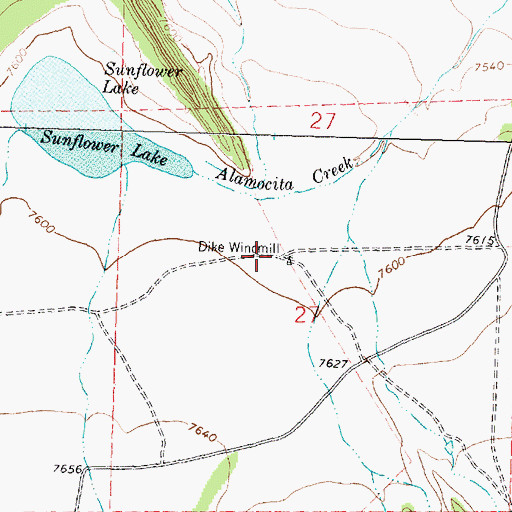 Topographic Map of Dike Windmill, NM
