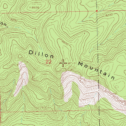 Topographic Map of Dillon Mountain, NM