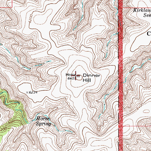 Topographic Map of Dinner Hill, NM