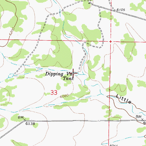 Topographic Map of Dipping Vat Tank, NM