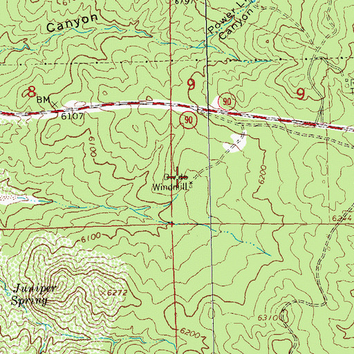 Topographic Map of Divide Windmill, NM