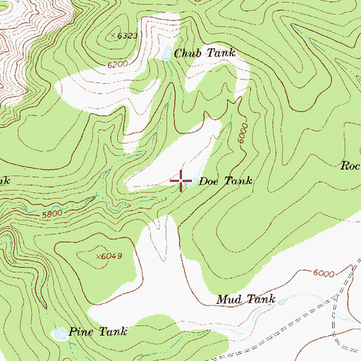 Topographic Map of Doe Tank, NM