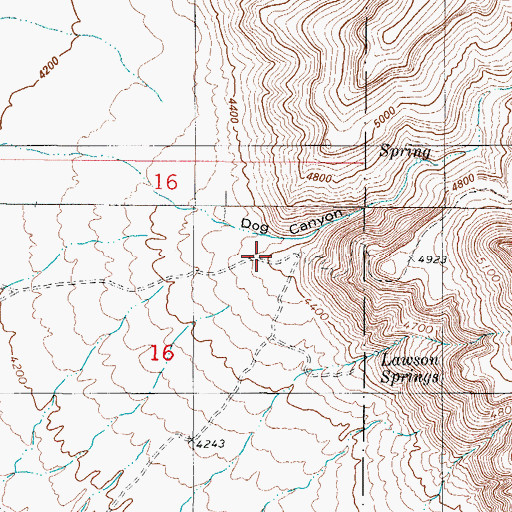 Topographic Map of Dog Canyon, NM