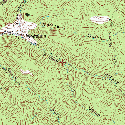 Topographic Map of Dog Gulch, NM