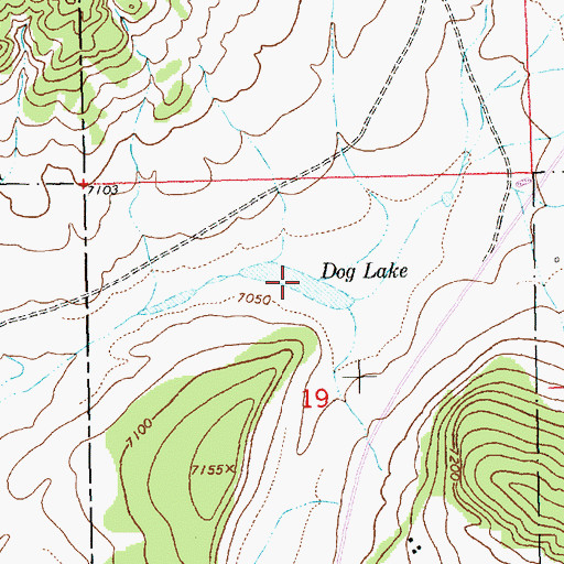 Topographic Map of Dog Lake, NM